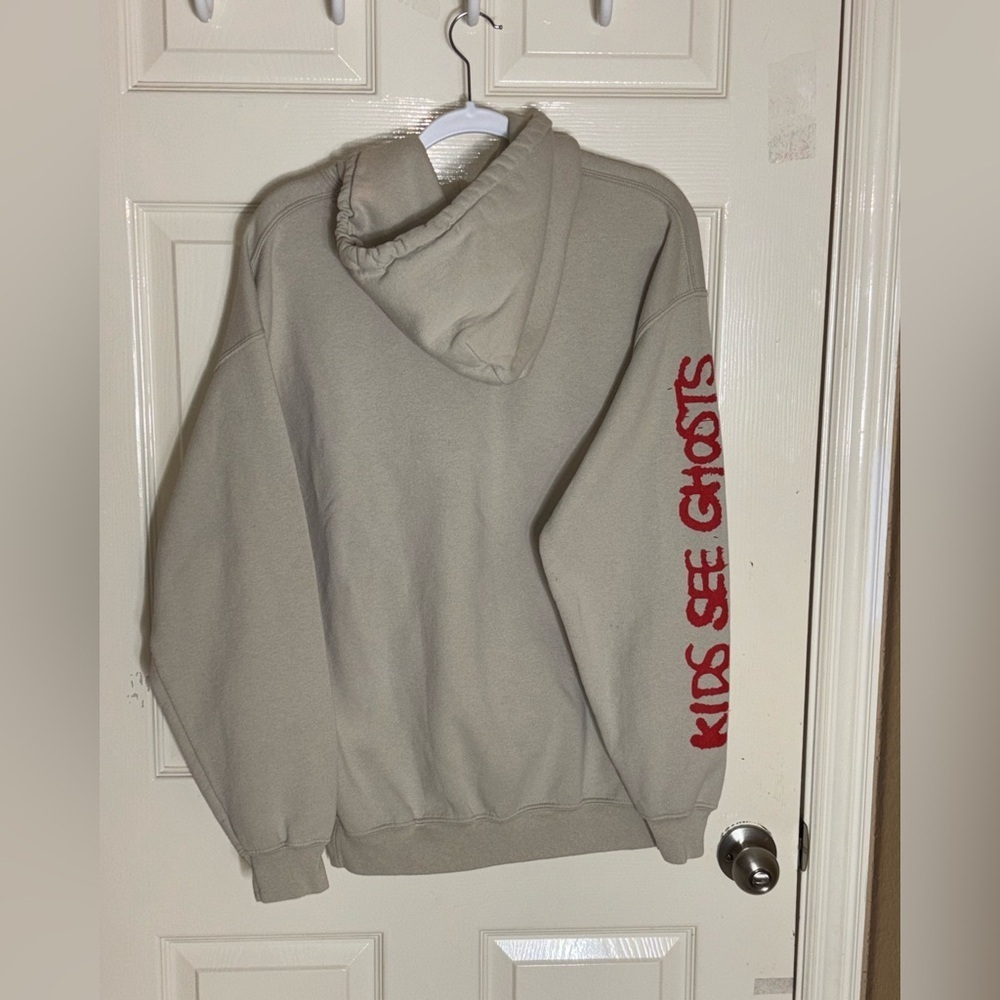 Kanye West Kid Cudi Kids See Ghosts Album Hoodie Large Beige Brown Tour Pullover - Picture 7 of 10